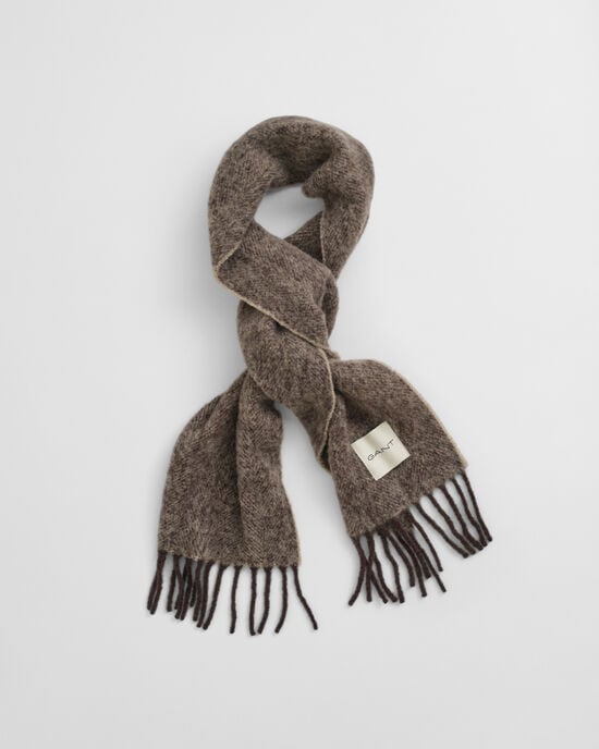 Sjaal met visgraatmotief van mohair en alpaca