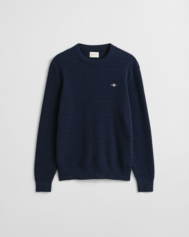 Gebreide trui met minikabels en ronde hals