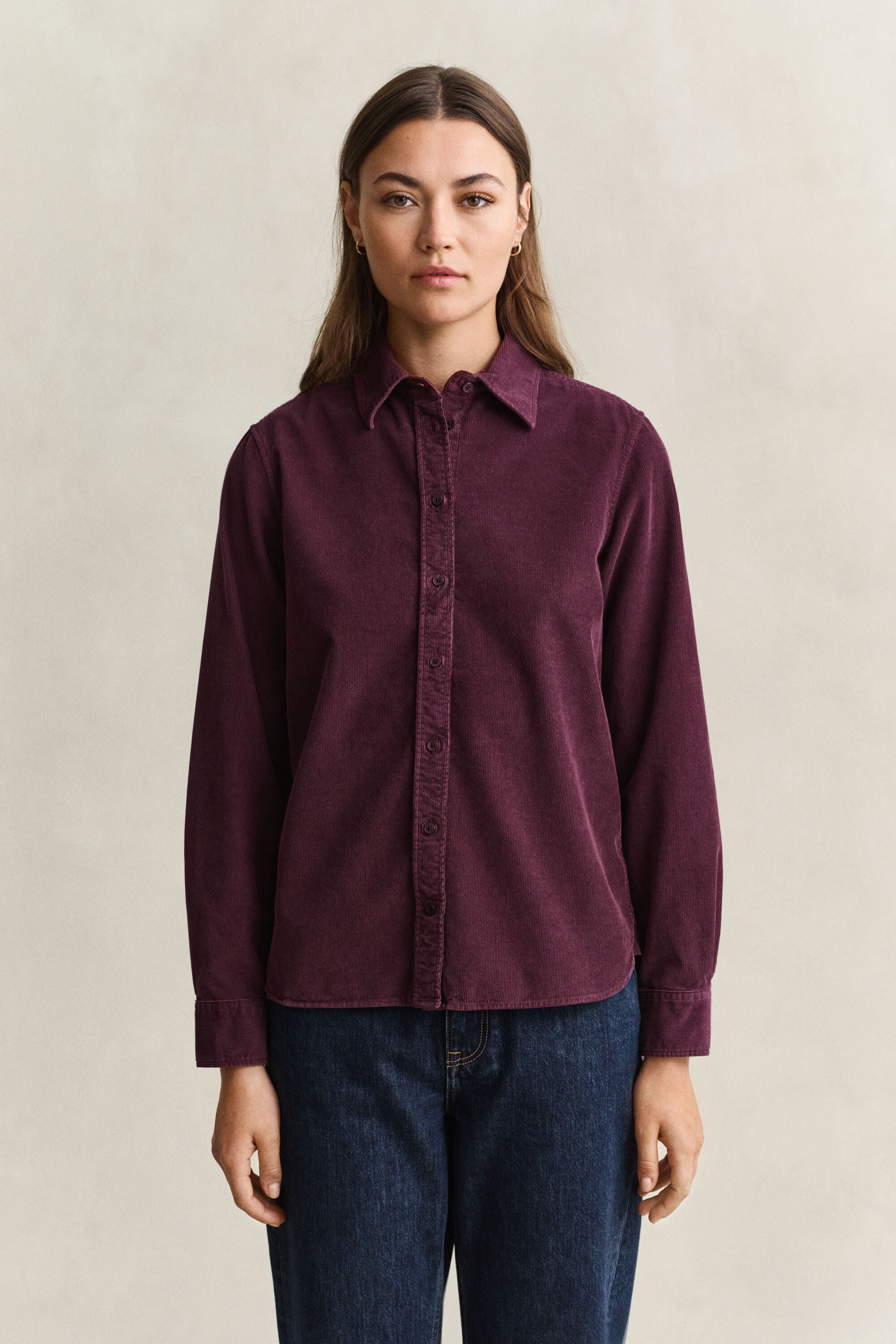 Regular corduroy overhemd