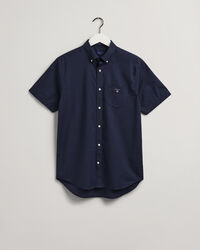 Regular Fit poplin overhemd met korte mouwen