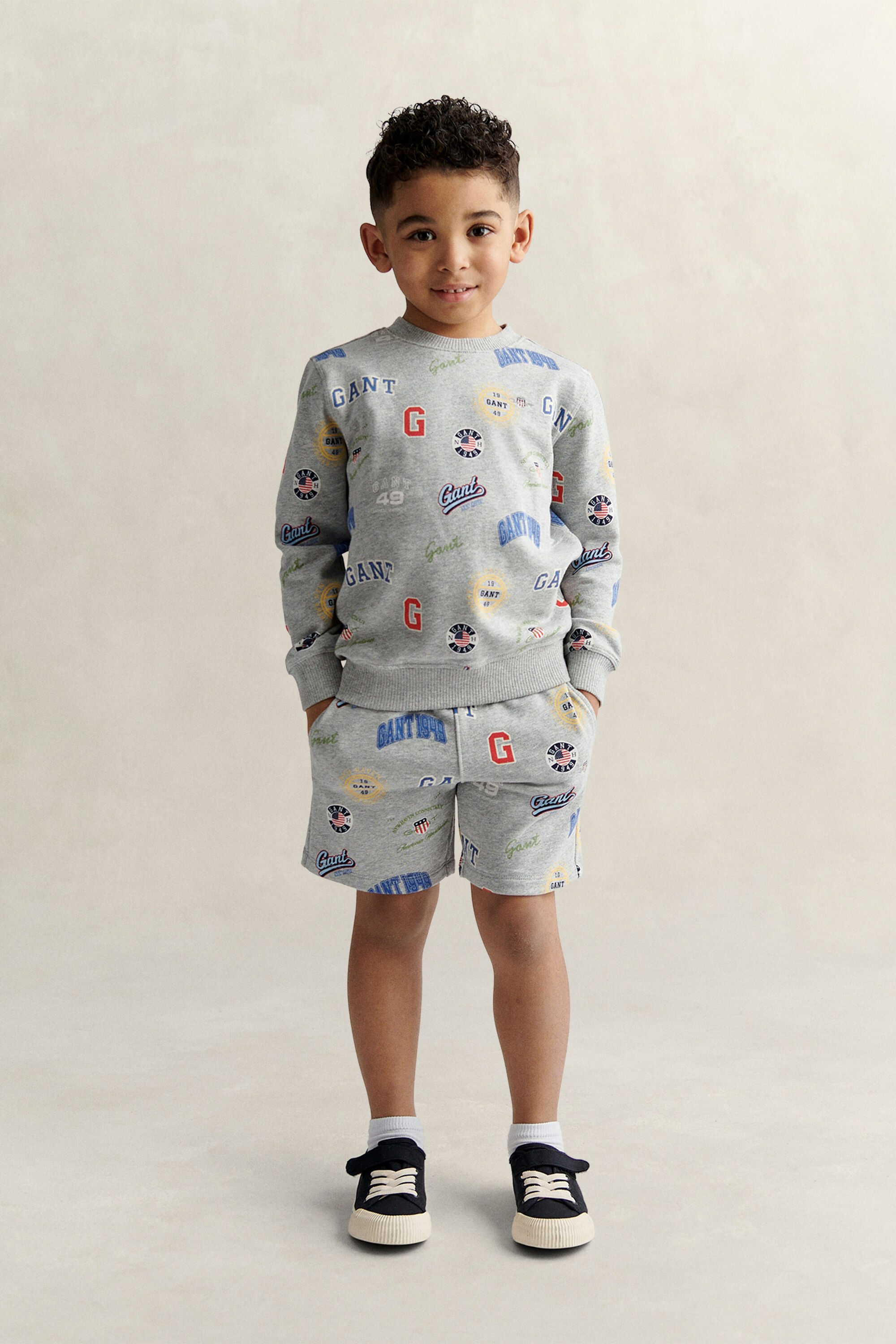Set van sweatshort en sweatshirt met print voor jongens