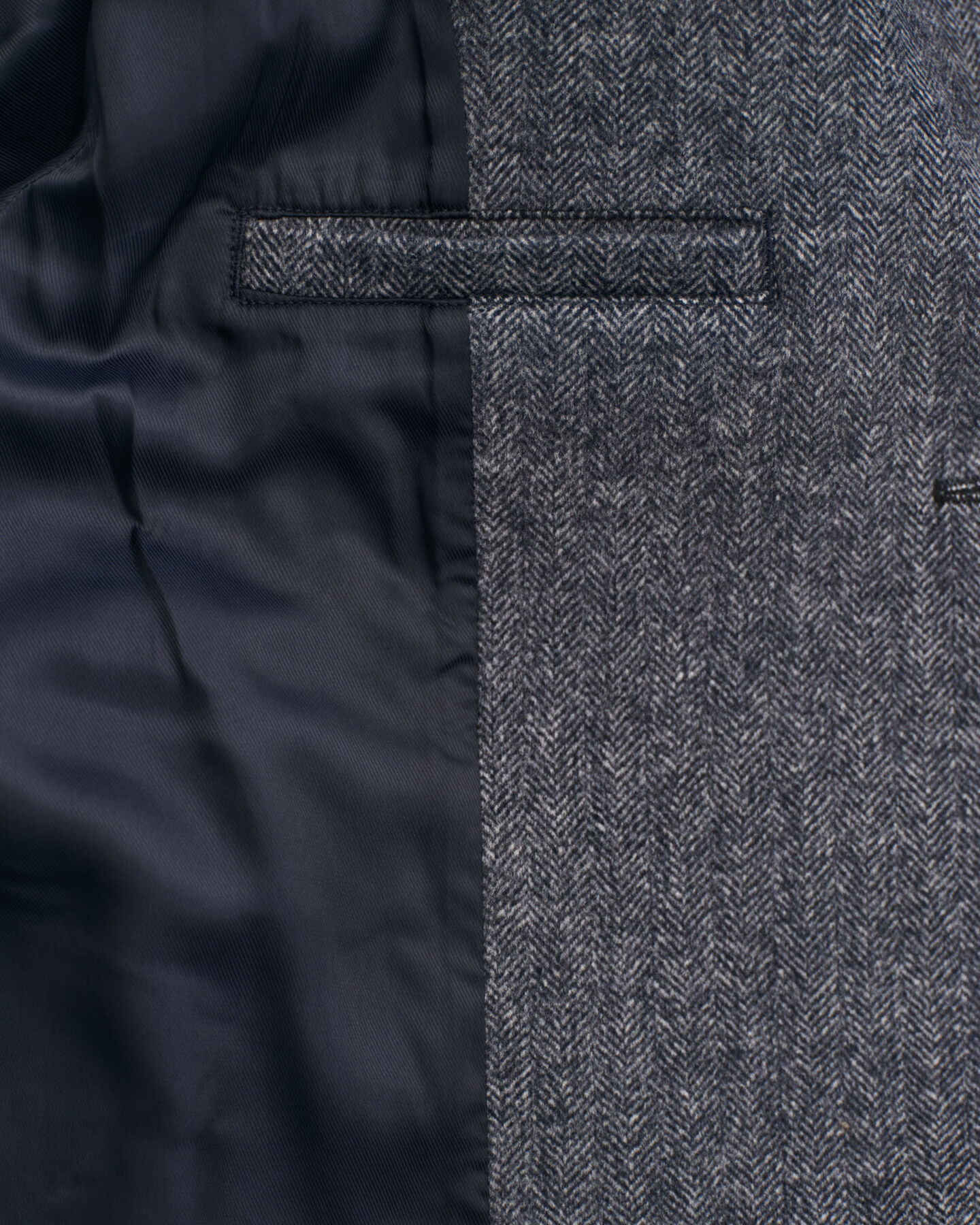 Cropped wollen jack met visgraatmotief