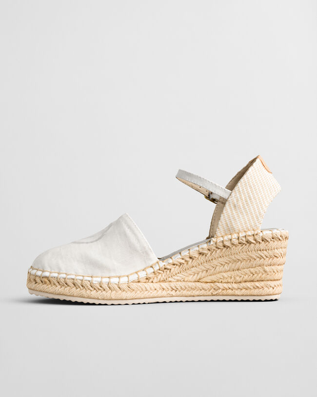 Luliza espadrilles met sleehak van linnen