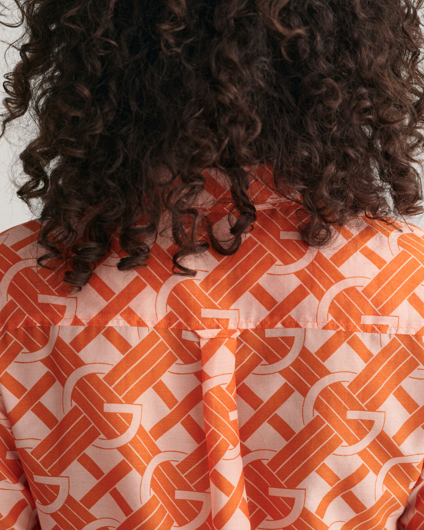 Regular Fit G Patterned overhemd van katoen en zijde