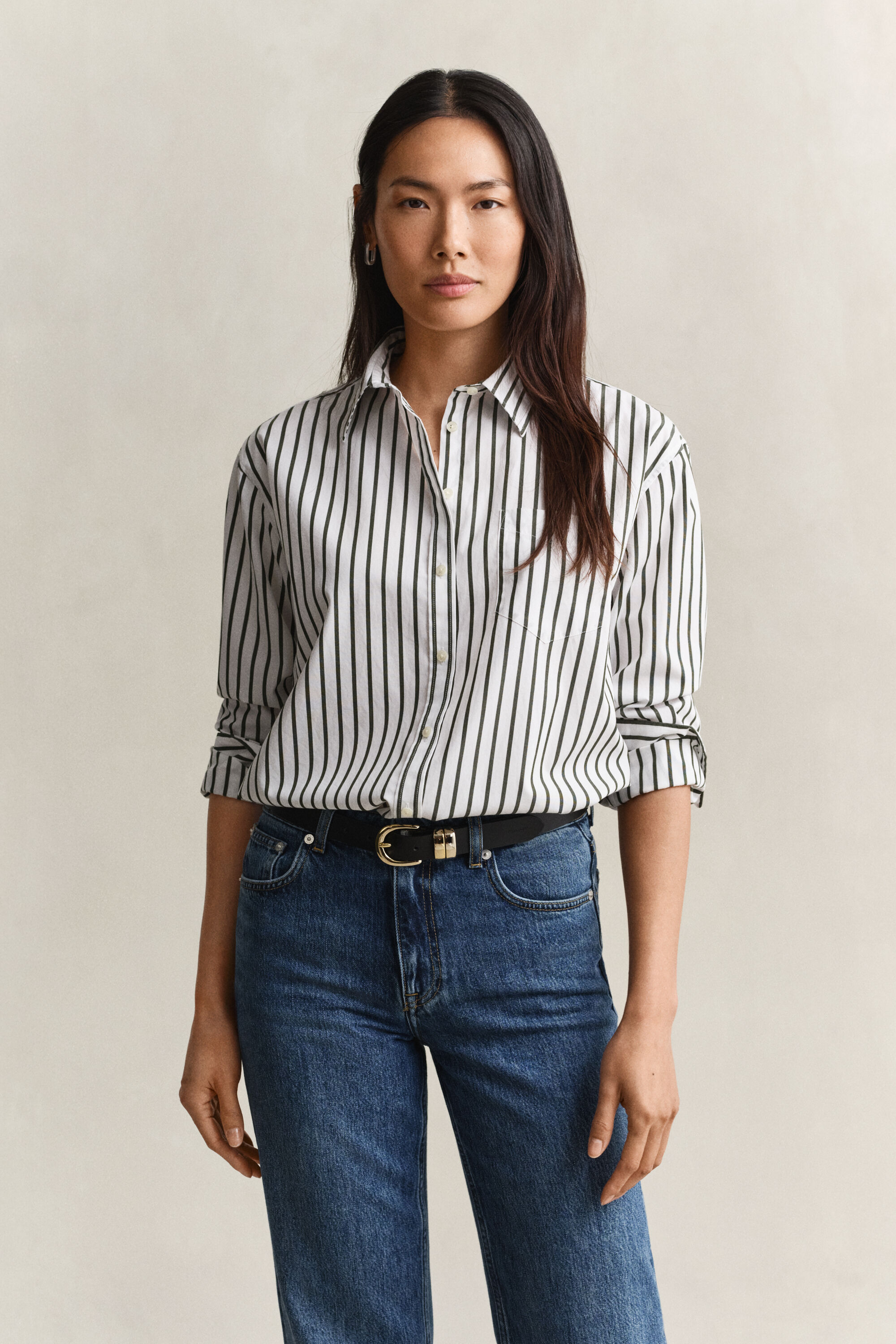 Relaxed Fit klassiek gestreept overhemd van poplin