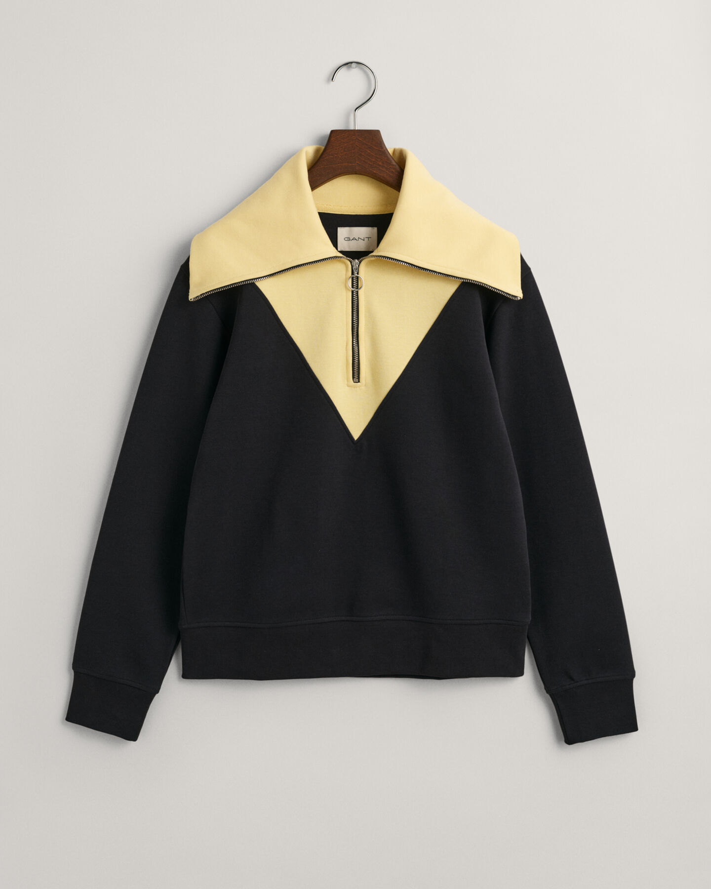 Sweatshirt met kleurblok en korte rits