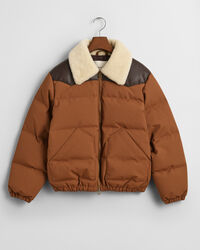 Gewatteerd jack met kraag met nepbont