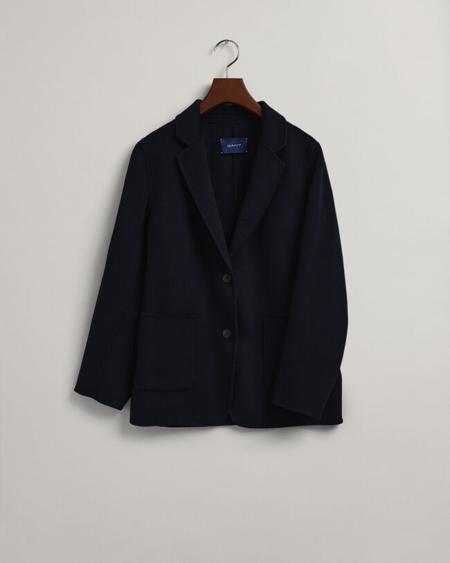 Met de hand gestikte rechte blazer