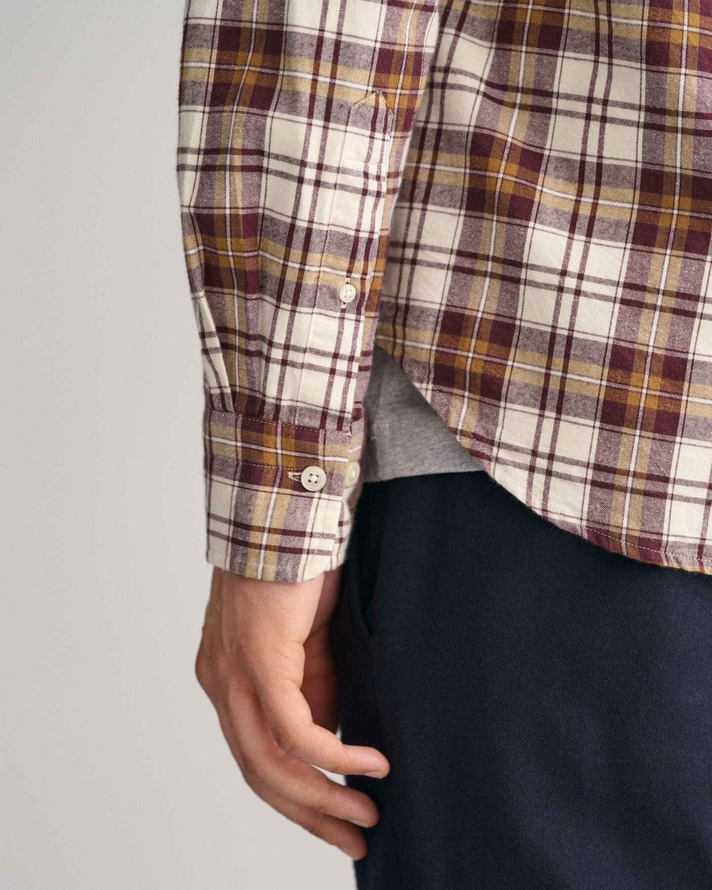 Regular Fit geborsteld geruit Oxford-overhemd