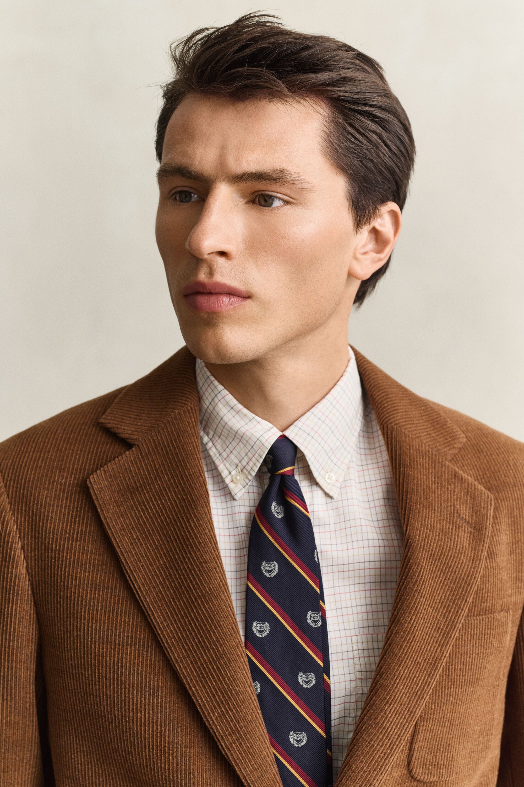 Gant x Yale blazer van wollen ribfluweel