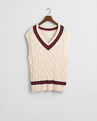 Gebreide bodywarmer met kabels