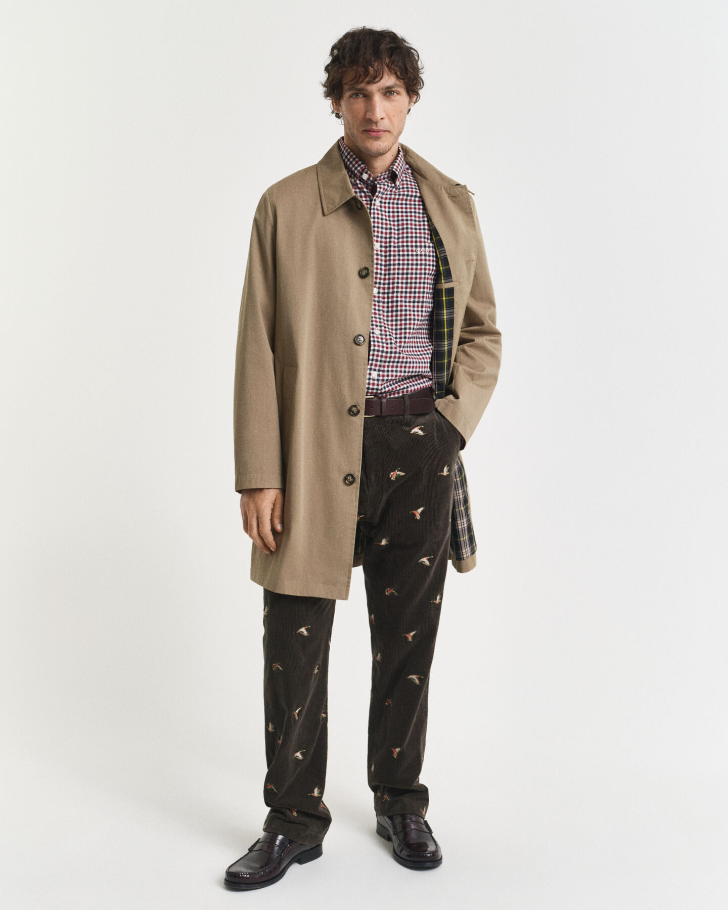 Regular Fit overhemd van keperstof met Gingham-ruitje