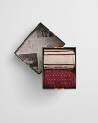 Cadeauset van twee paar sokken met strepen en bolletjes