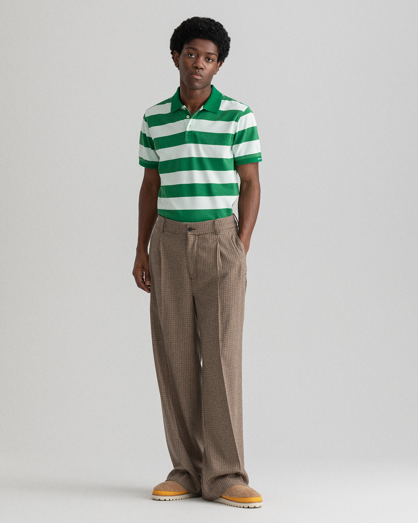 Barstripe piqué poloshirt met print