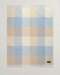 Geruite sprei van extra fijne merinoswol