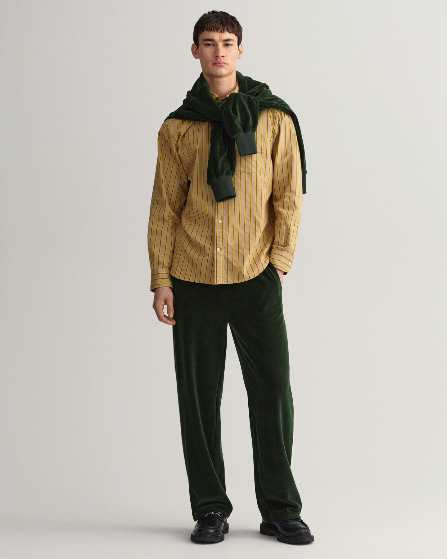 Relaxed Fit overhemd van gestreept dobbyweefsel