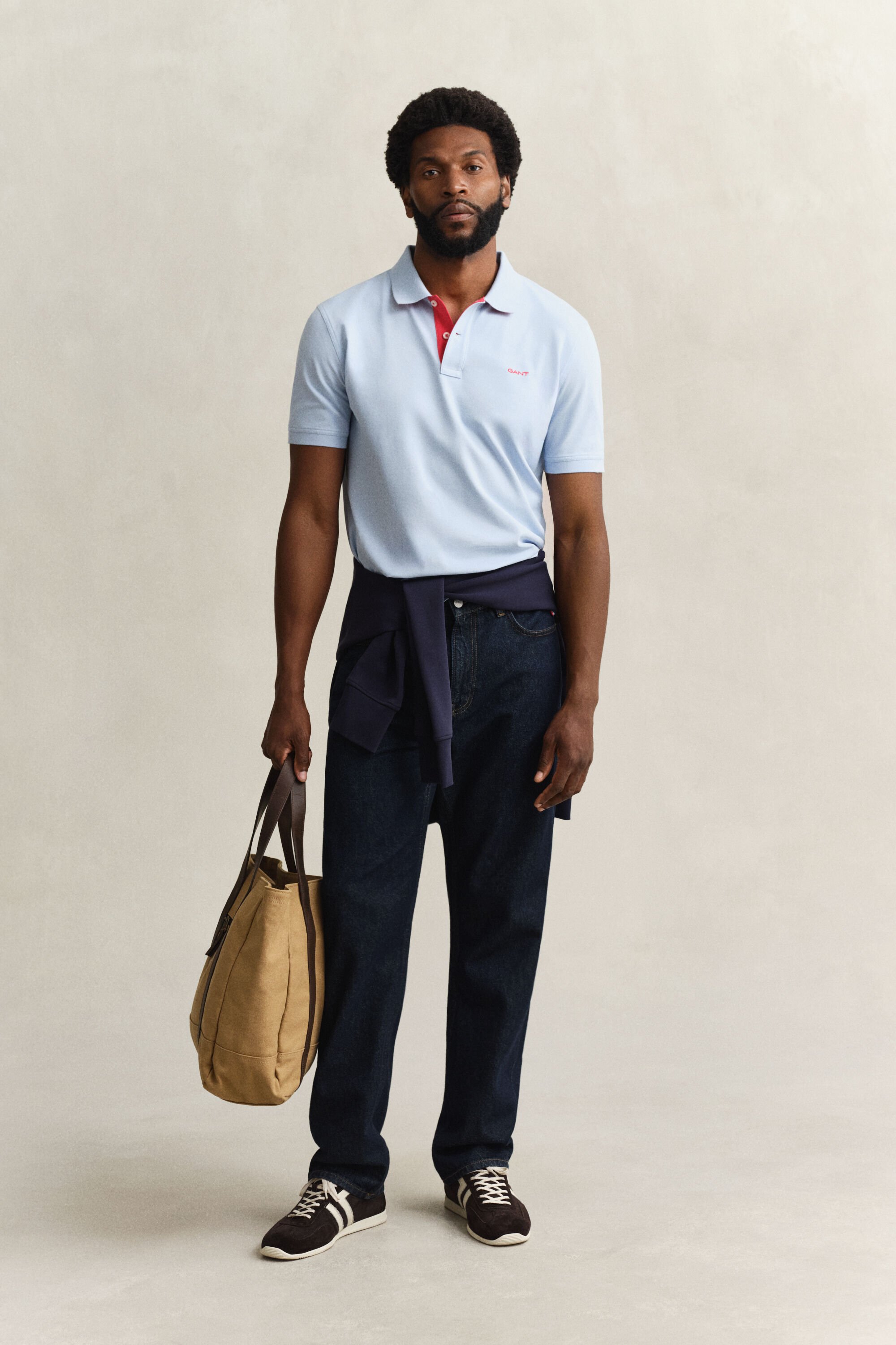 Piqué poloshirt met contrasterend detail