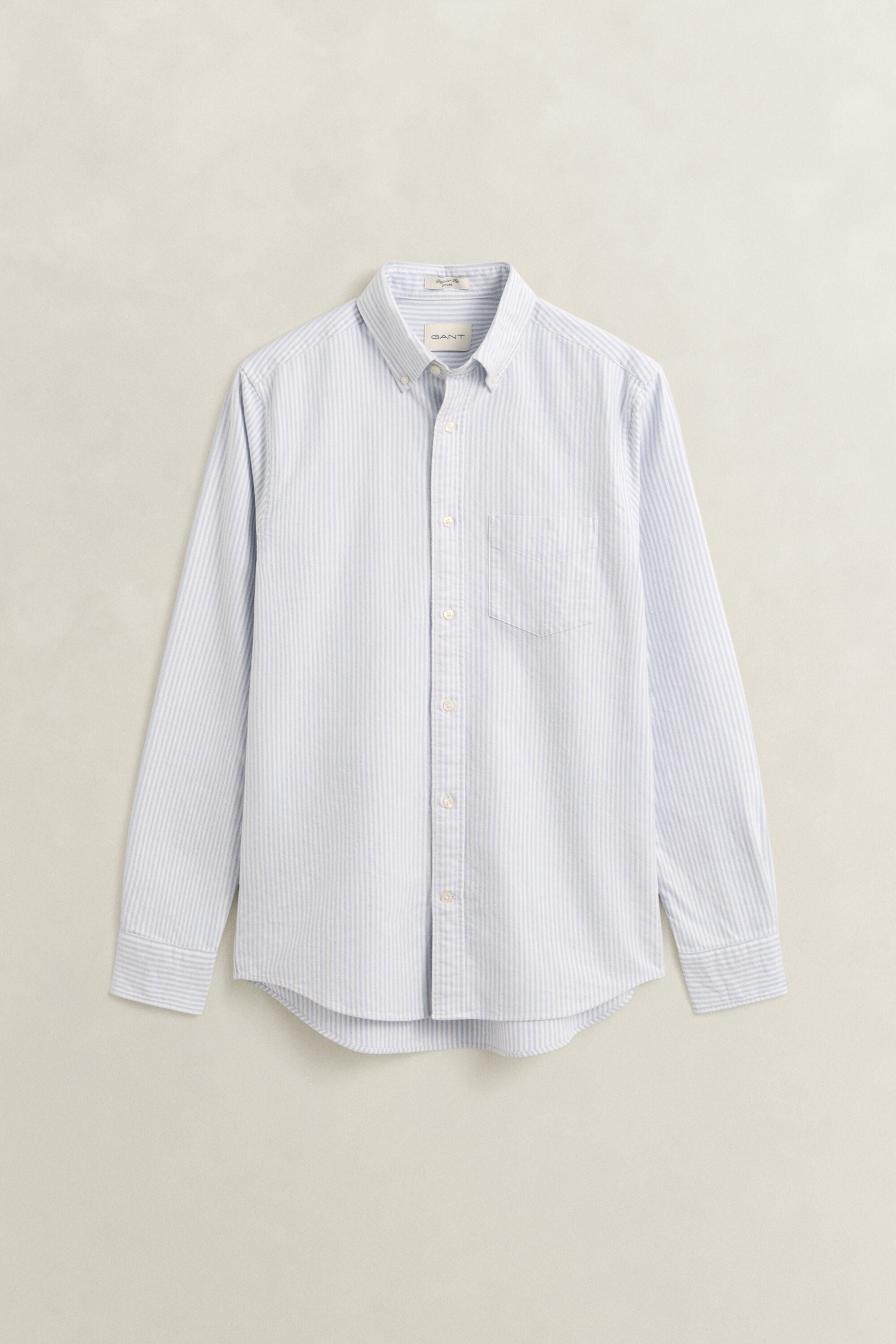 Gestreept geborsteld Oxford-overhemd