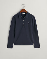 Shield piqué poloshirt met lange mouwen