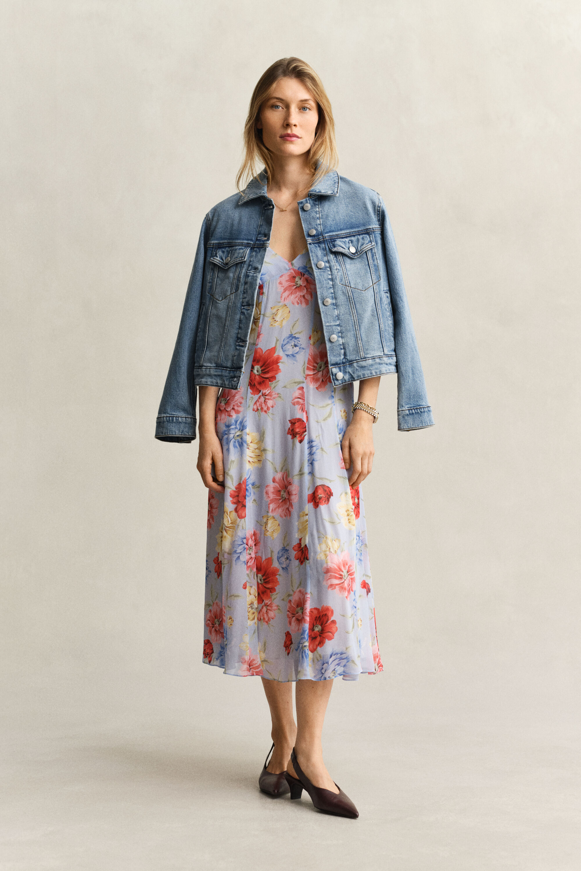 Gebloemde jurk met bandjes