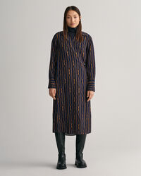 Regular Fit gestreepte wikkeljurk met Rope Print