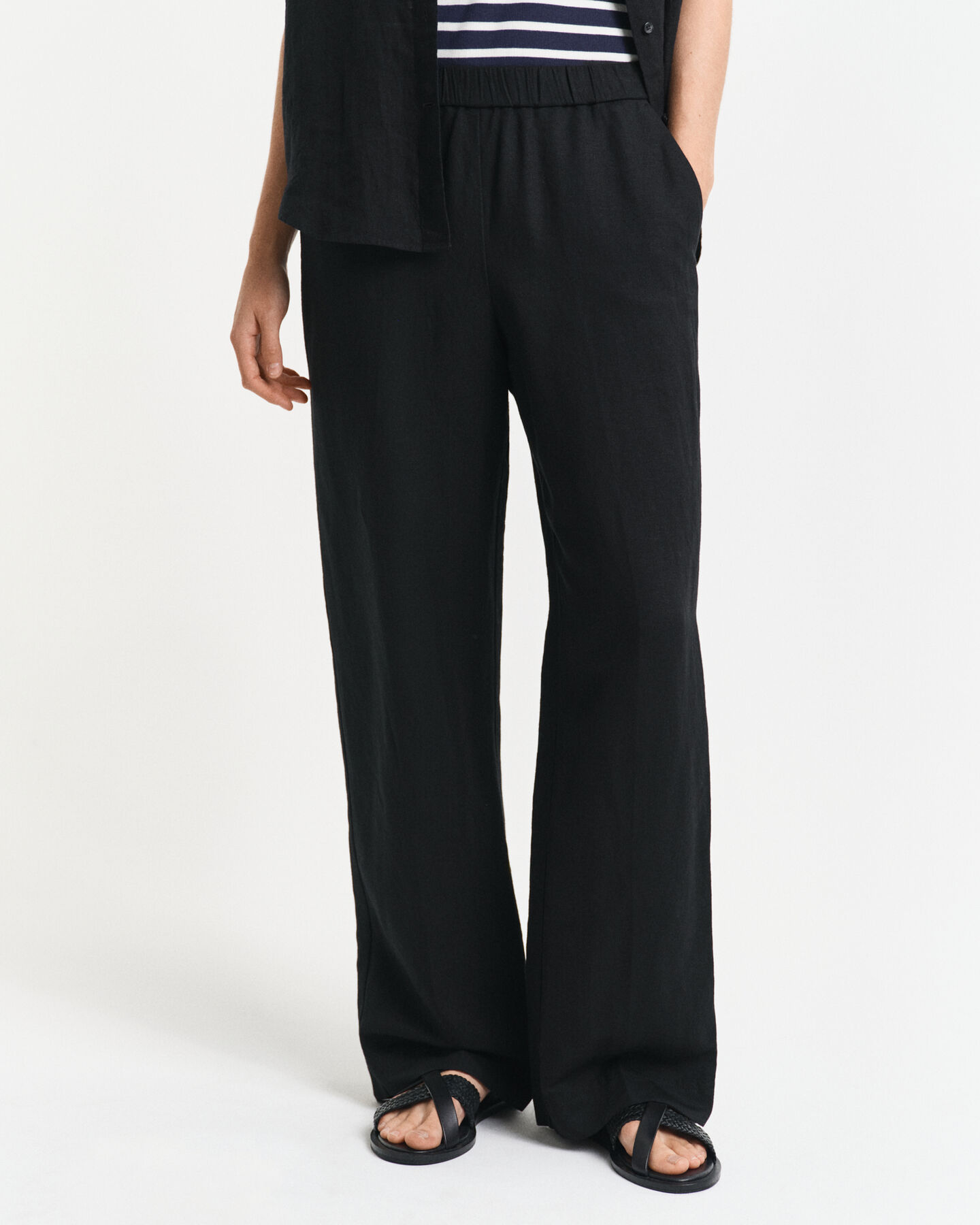 Relaxed Fit Pull-On broek van linnenmix