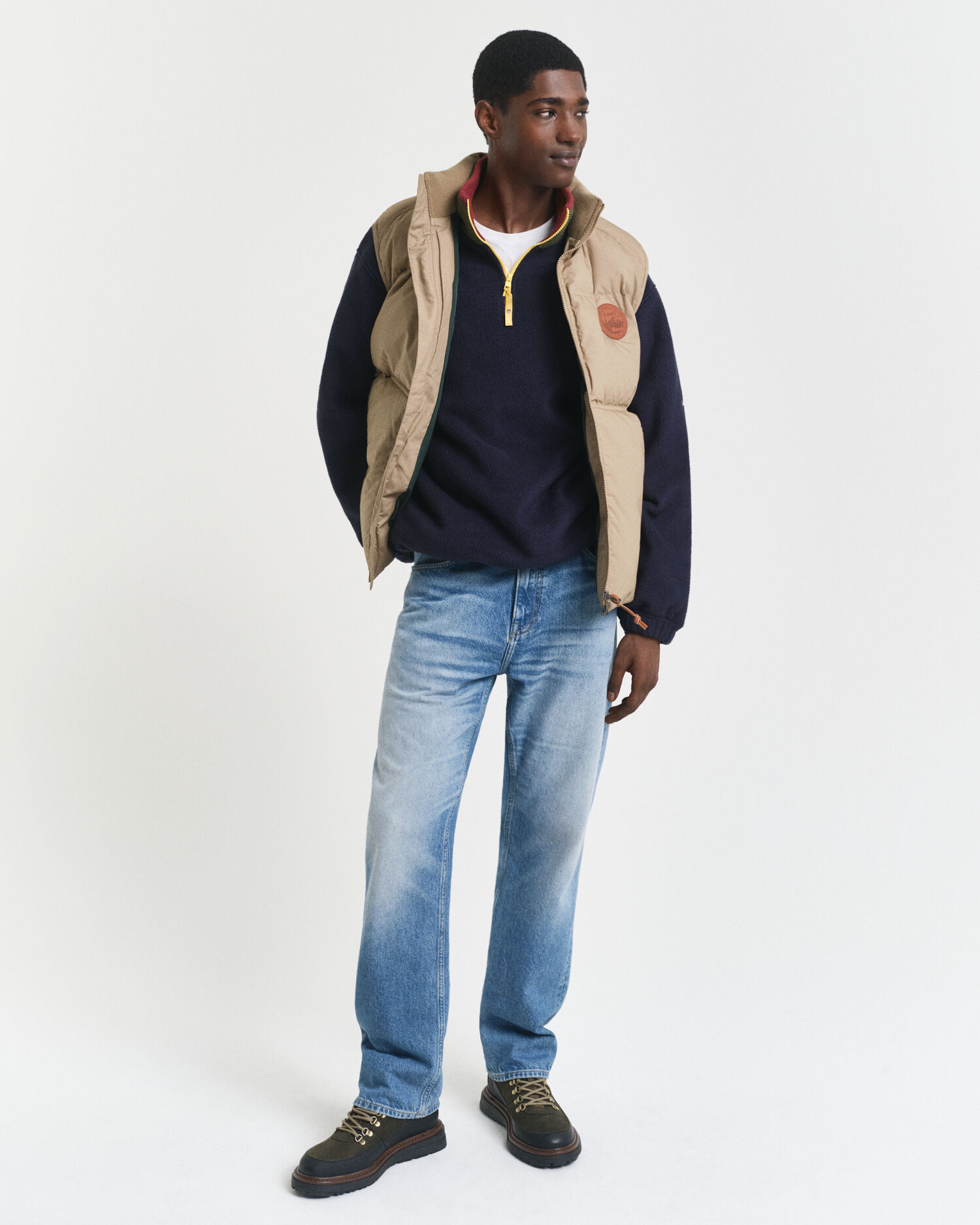 Fleecetrui met kleurblok