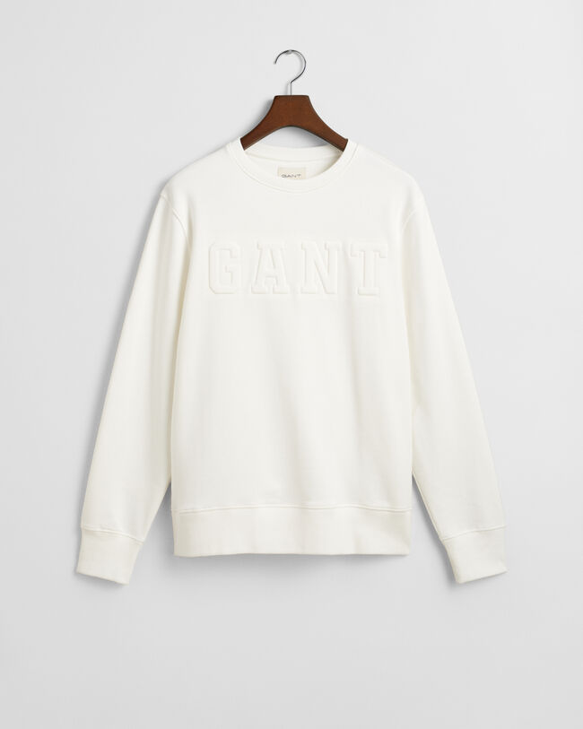 Sweatshirt met ronde hals en gebosseleerd logo