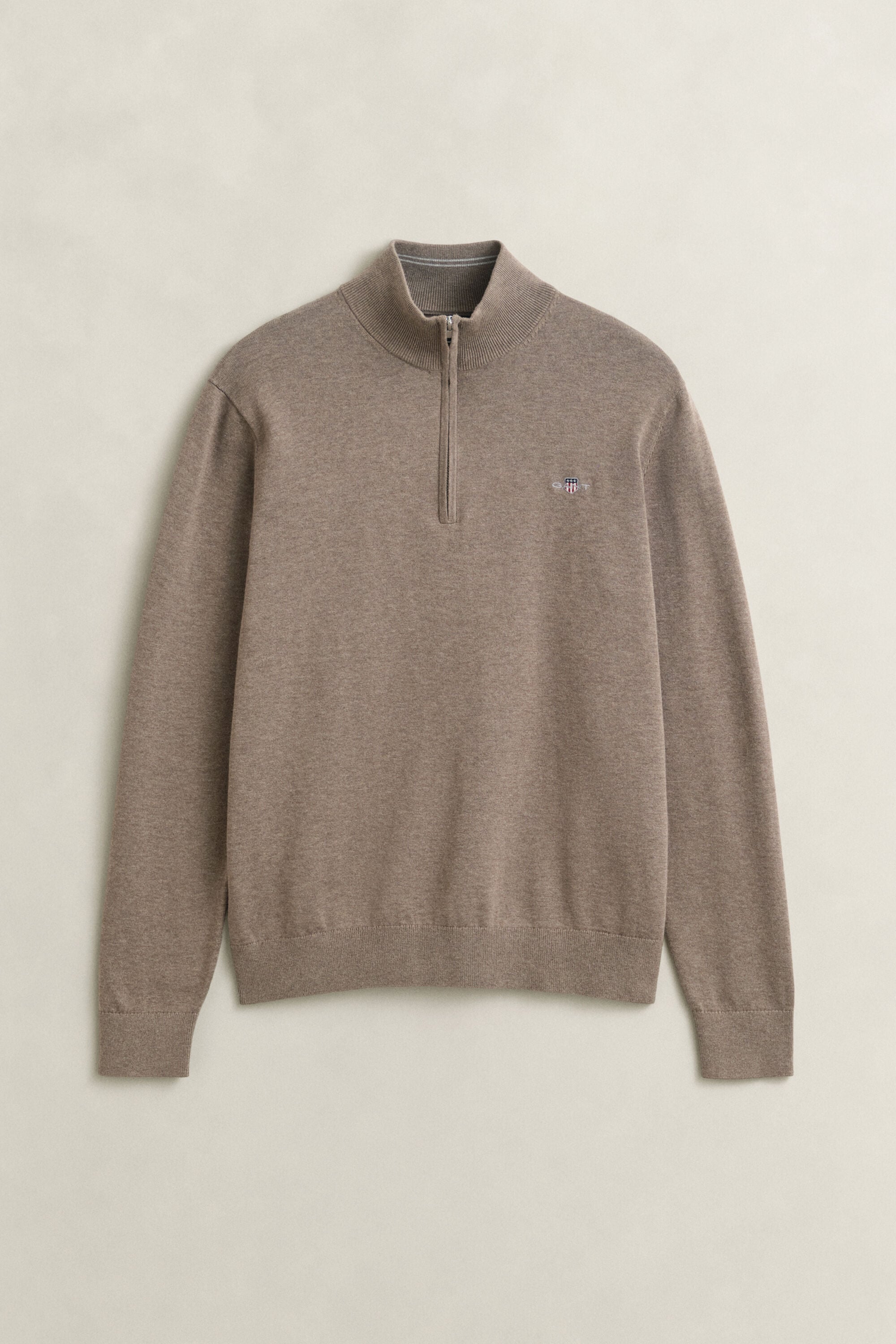 Klassieke sweater van katoen met korte rits