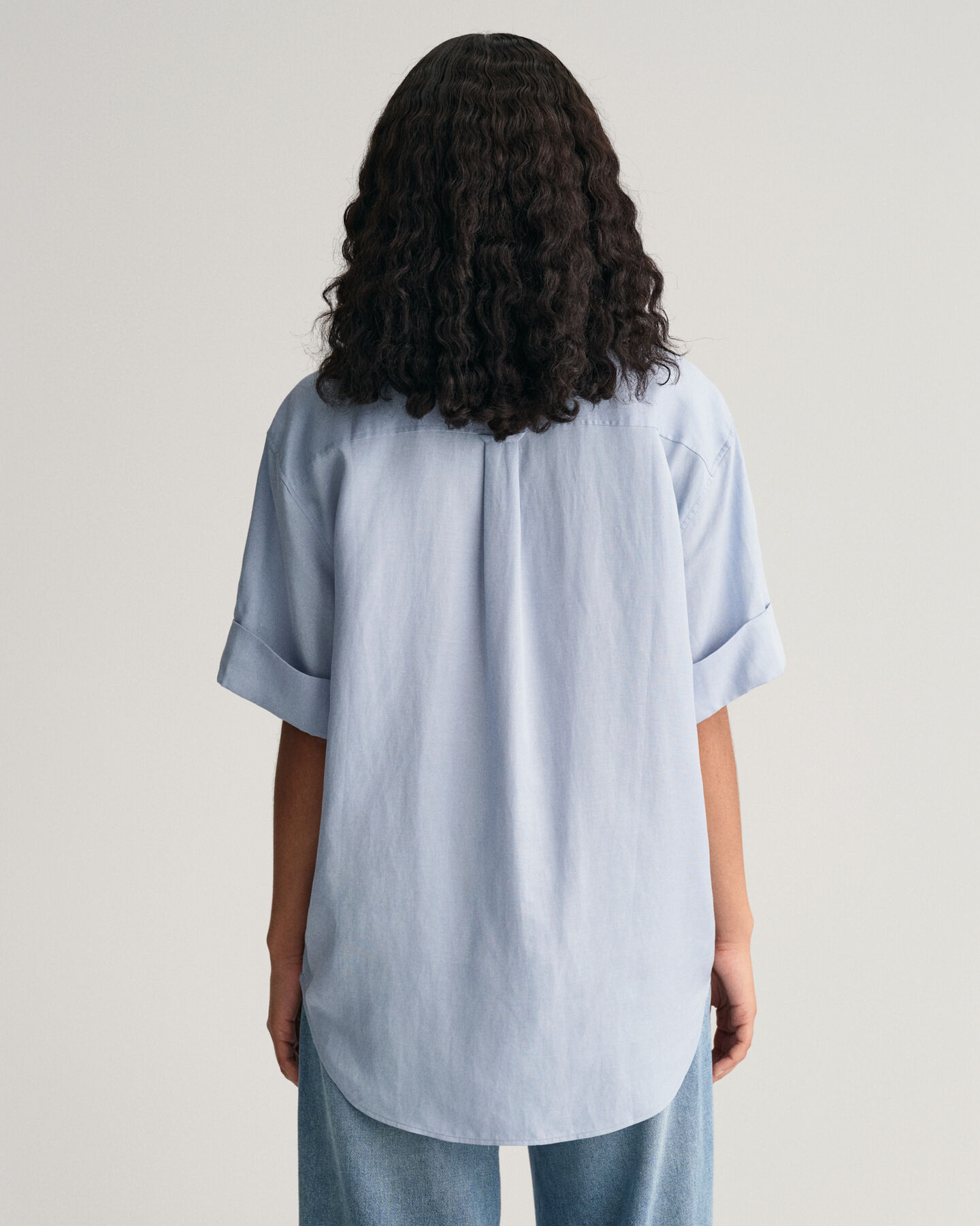 Relaxed Fit Pocket Detail blouse met korte mouwen