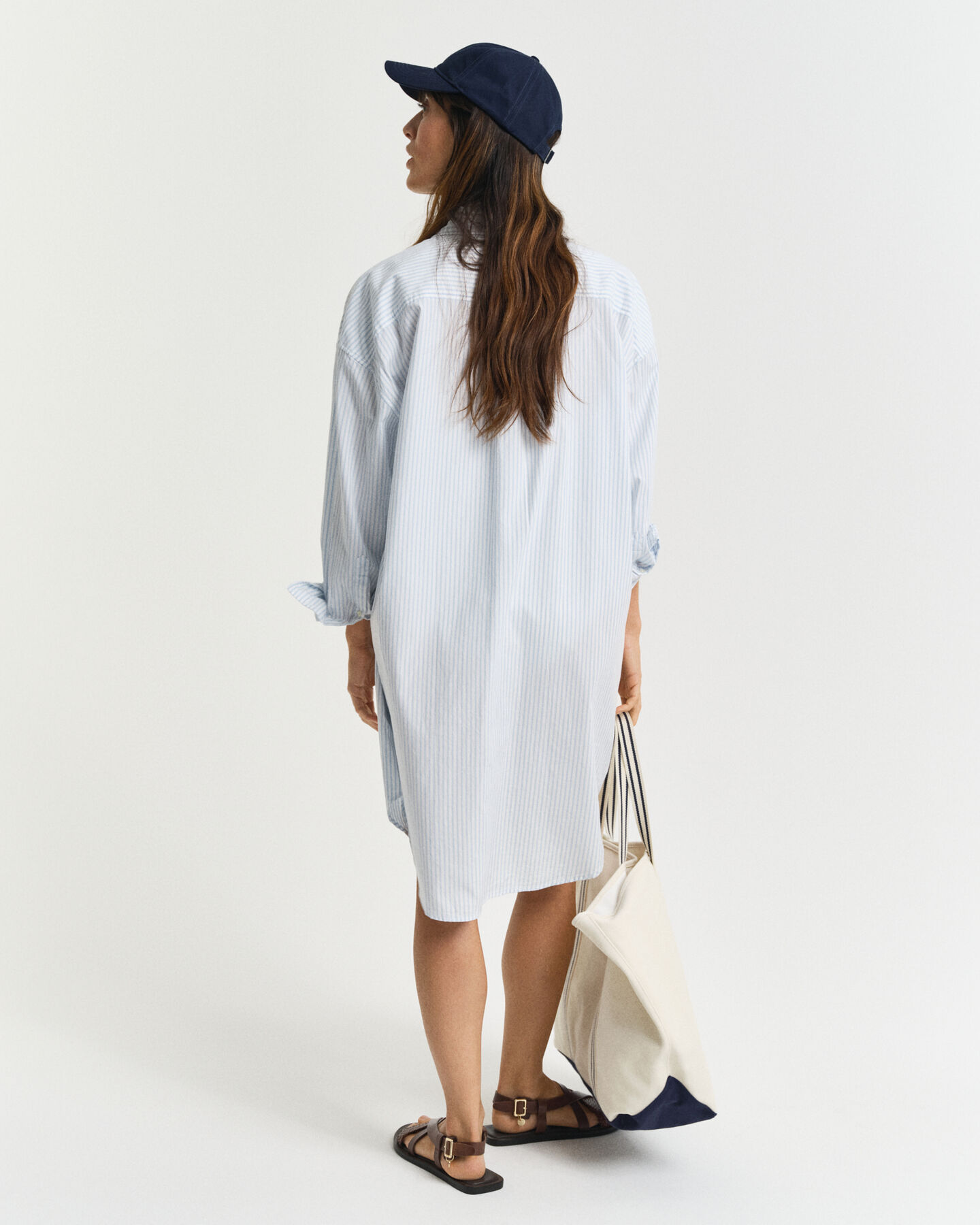 Oversized gestreept Luxury Oxford jurk