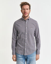 Regular Fit overhemd van keperstof met Gingham-ruitje