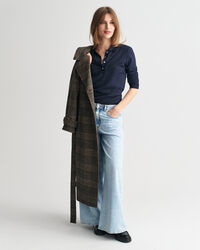 Naadloos poloshirt met lange mouwen