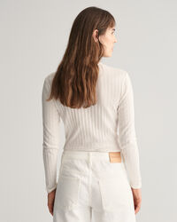 Geribd Henley T-shirt met lange mouwen