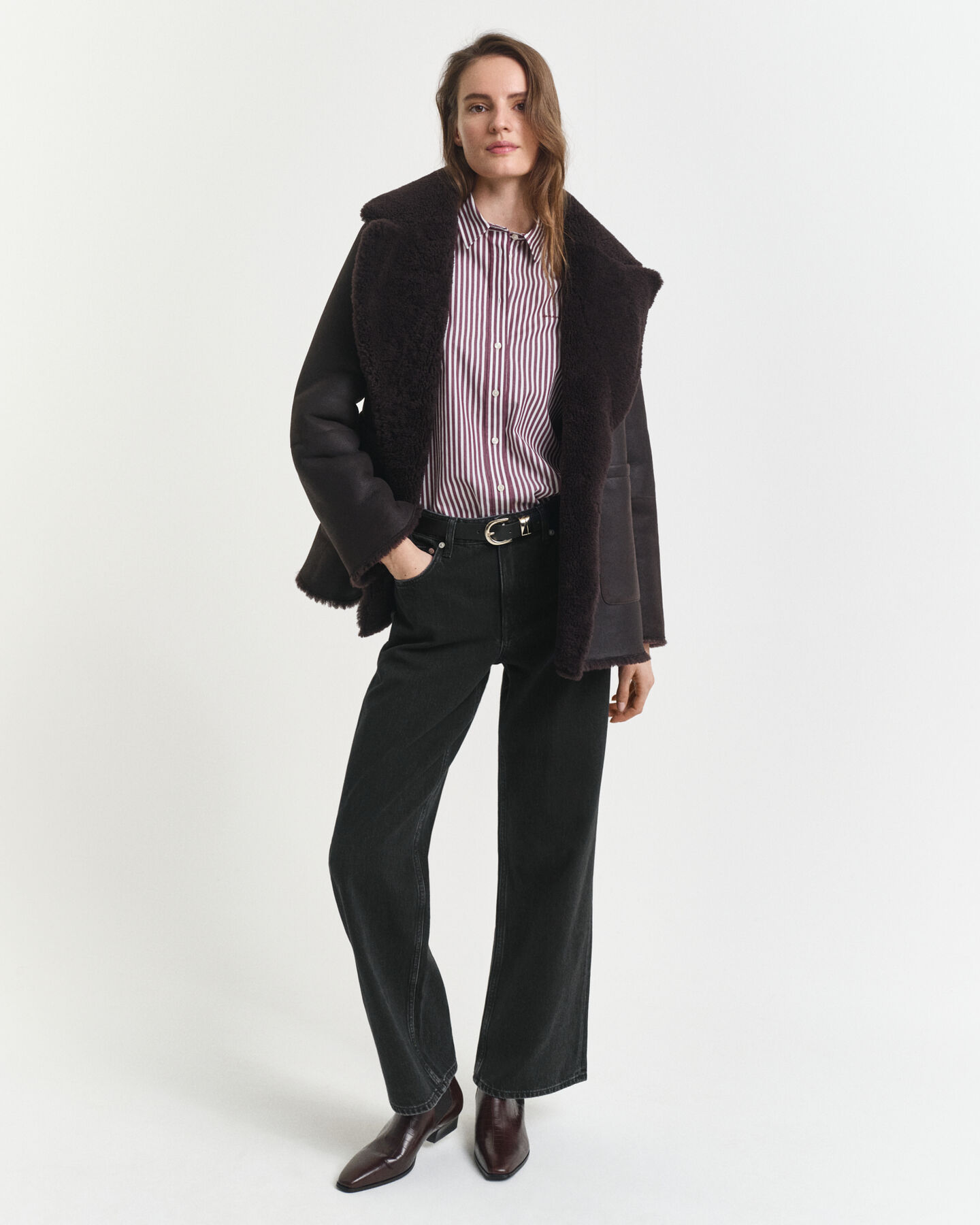 Regular Fit Classic overhemd met strepen van poplin