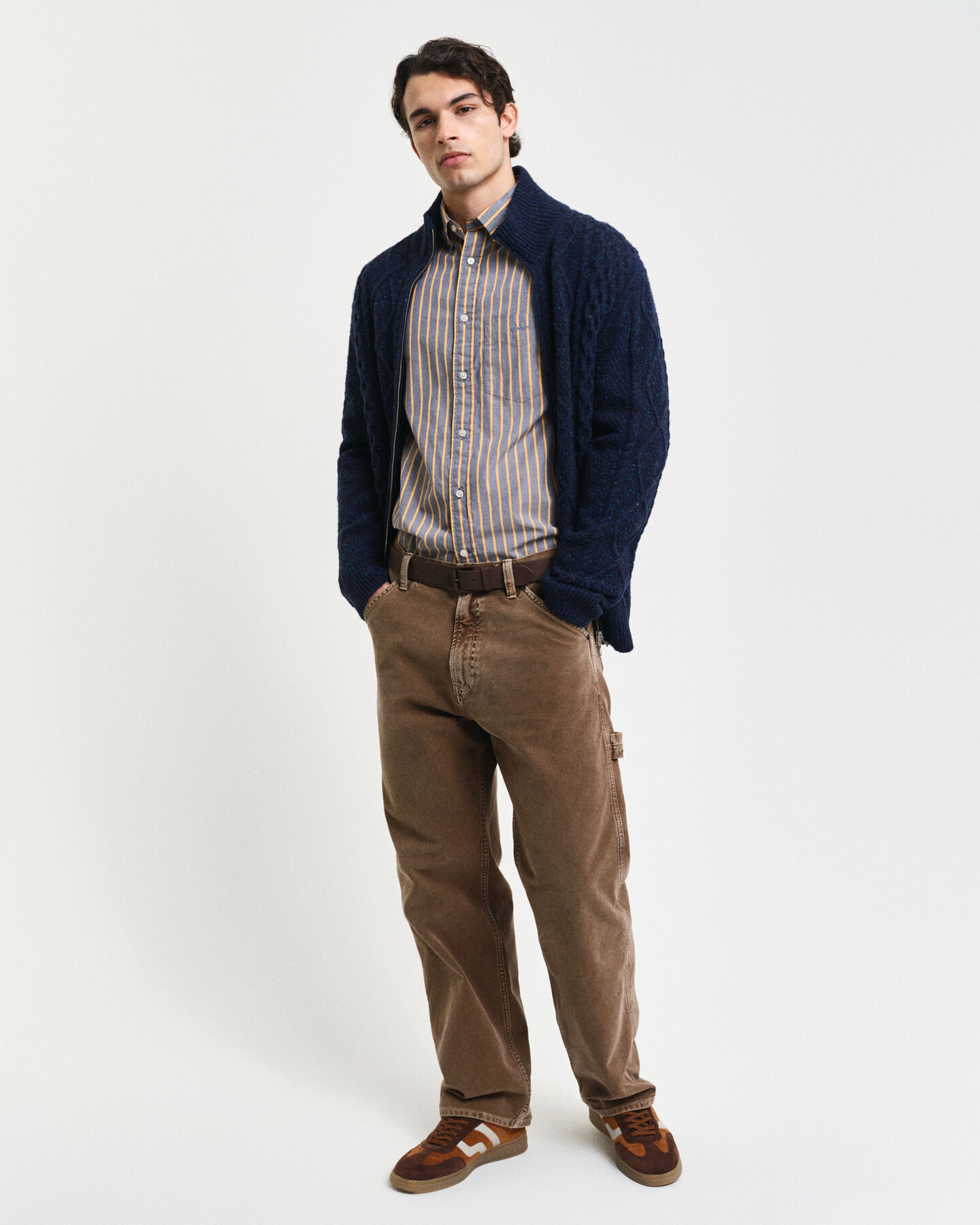 Kabelgebreid vest met rits