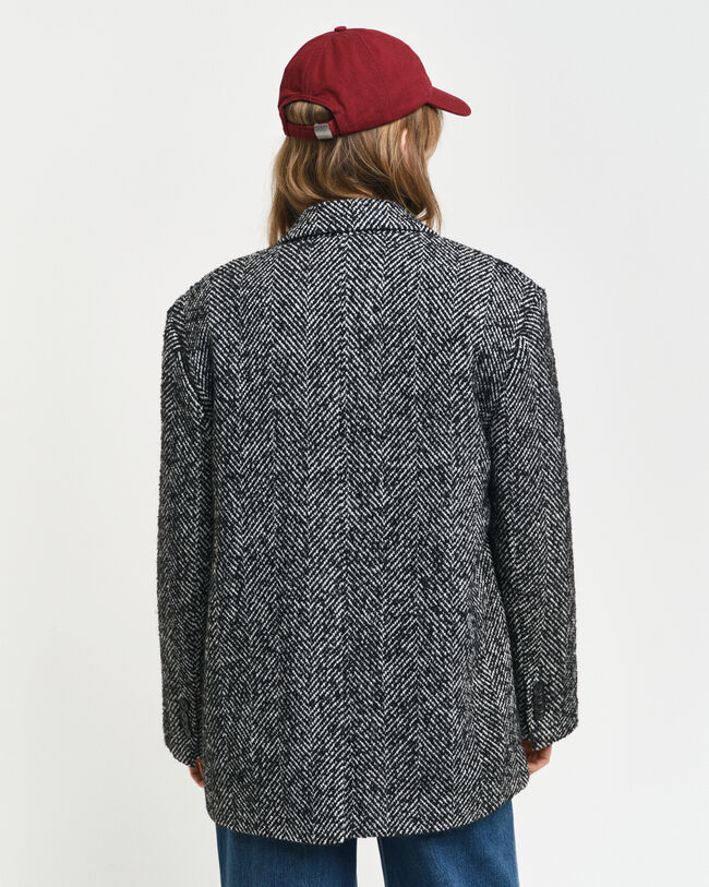 Relaxed Fit blazer met visgraatmotief