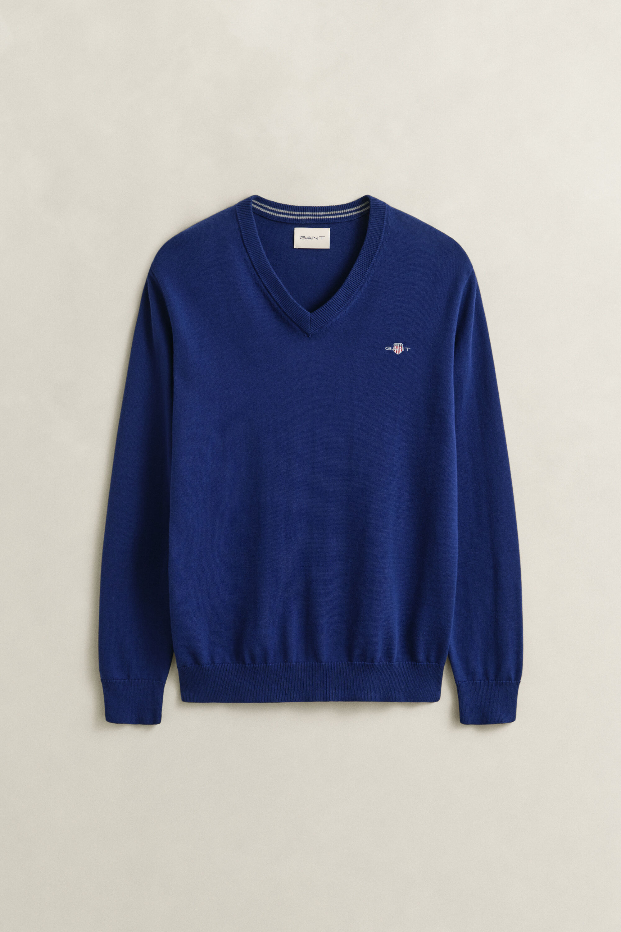 Klassieke sweater van katoen met V-hals