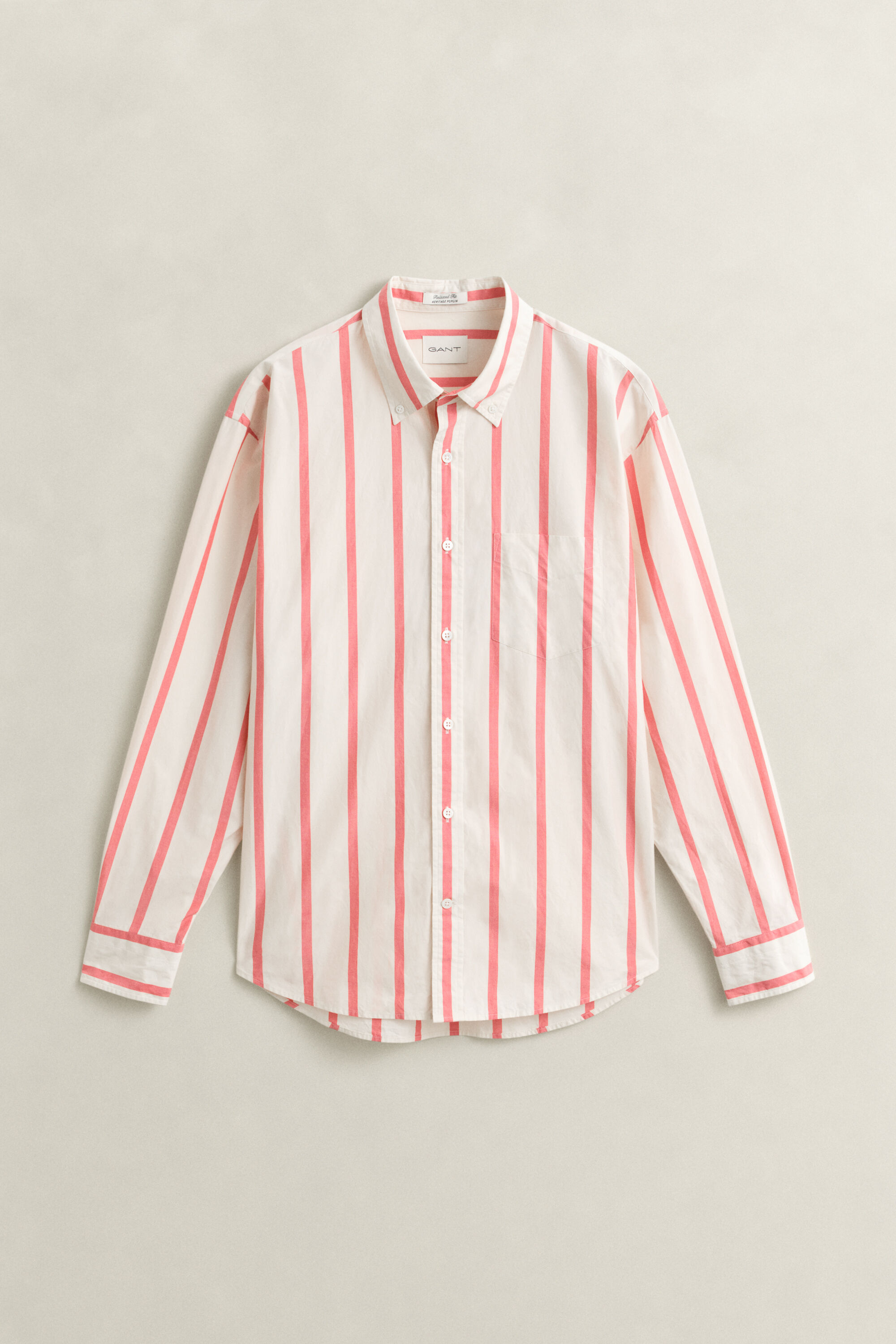 Heritage poplin overoverhemd met strepen