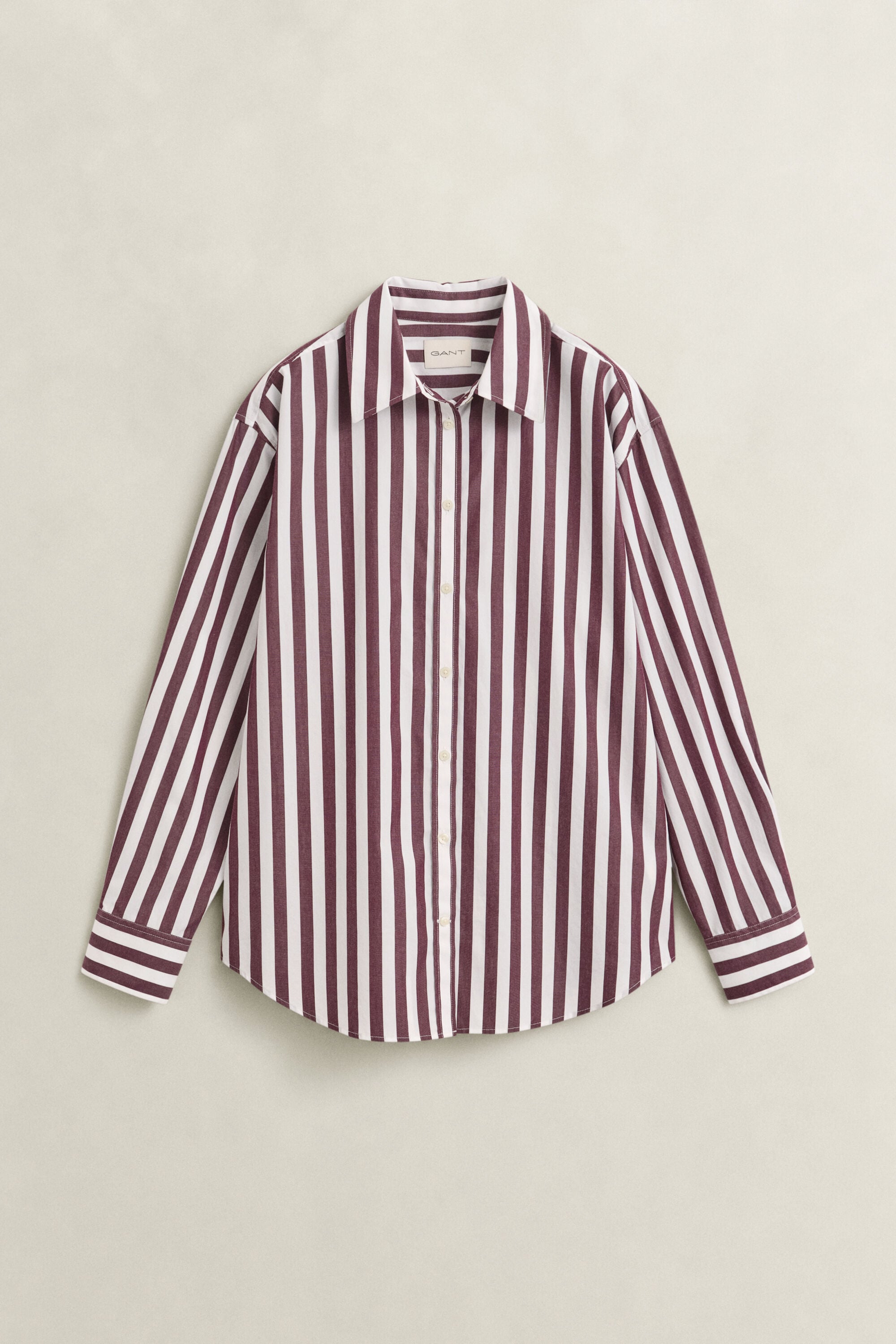 Relaxed fit poplin overhemd met strepen