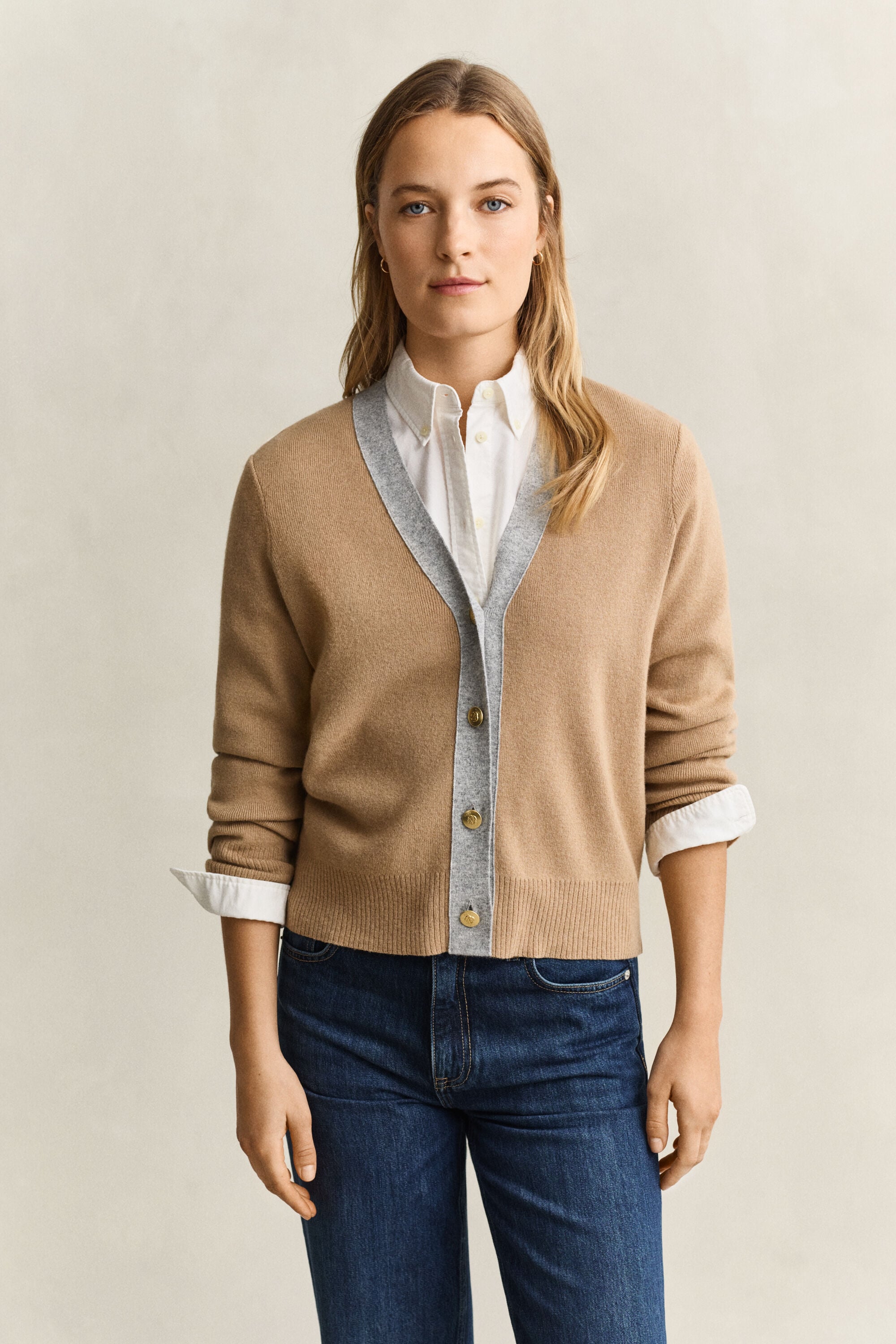 Vest met contrasterende details