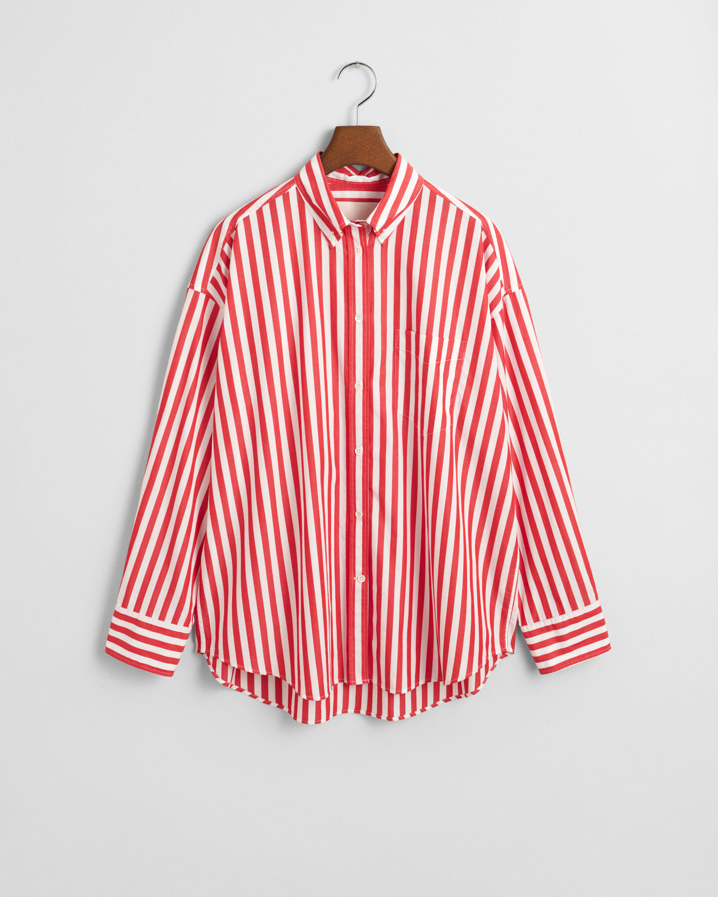 Oversized Classic gestreept overhemd van poplin