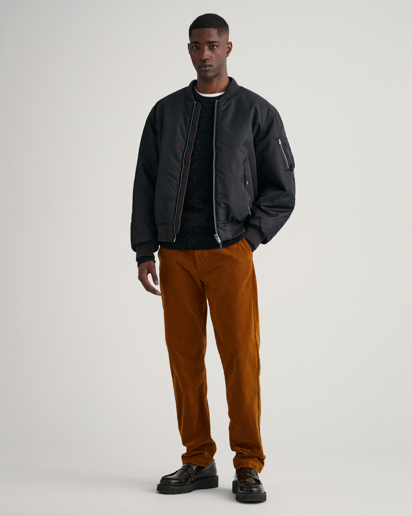 Neps gem&ecirc;leerde trui met ronde hals