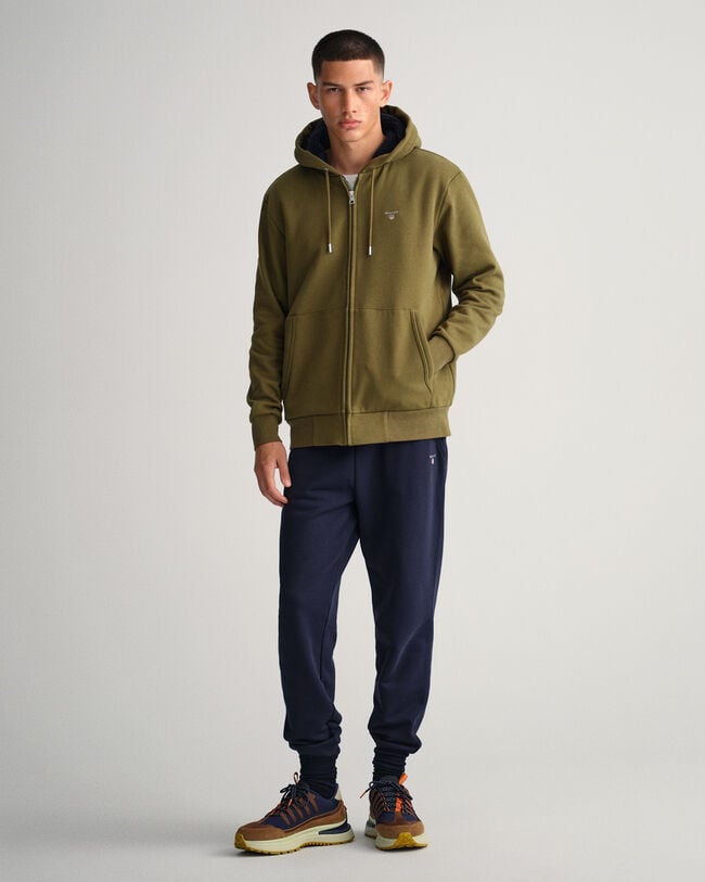 Sherpa fleece hoodie van sweatstof met ritssluiting