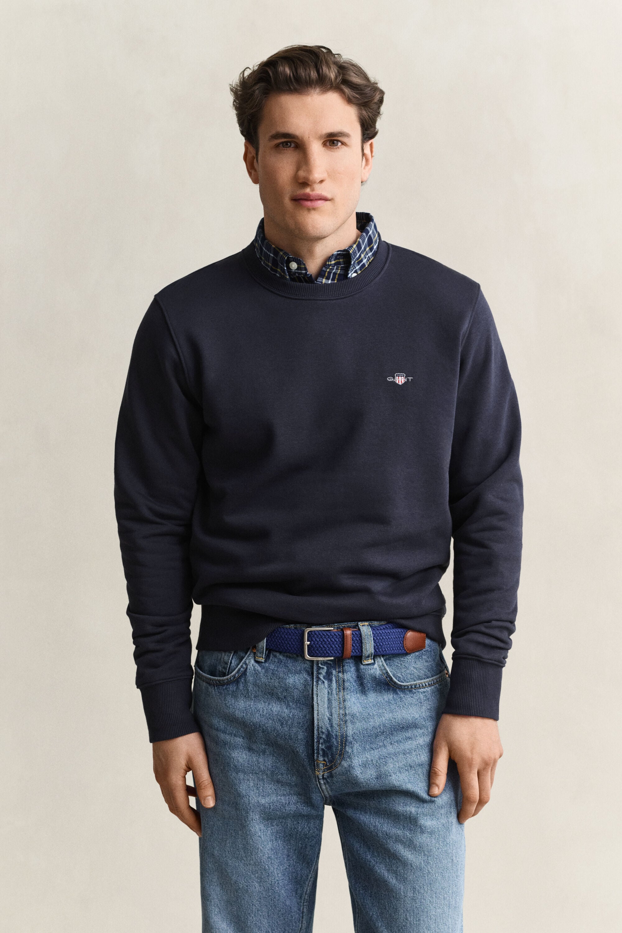 Shield sweatshirt met ronde hals