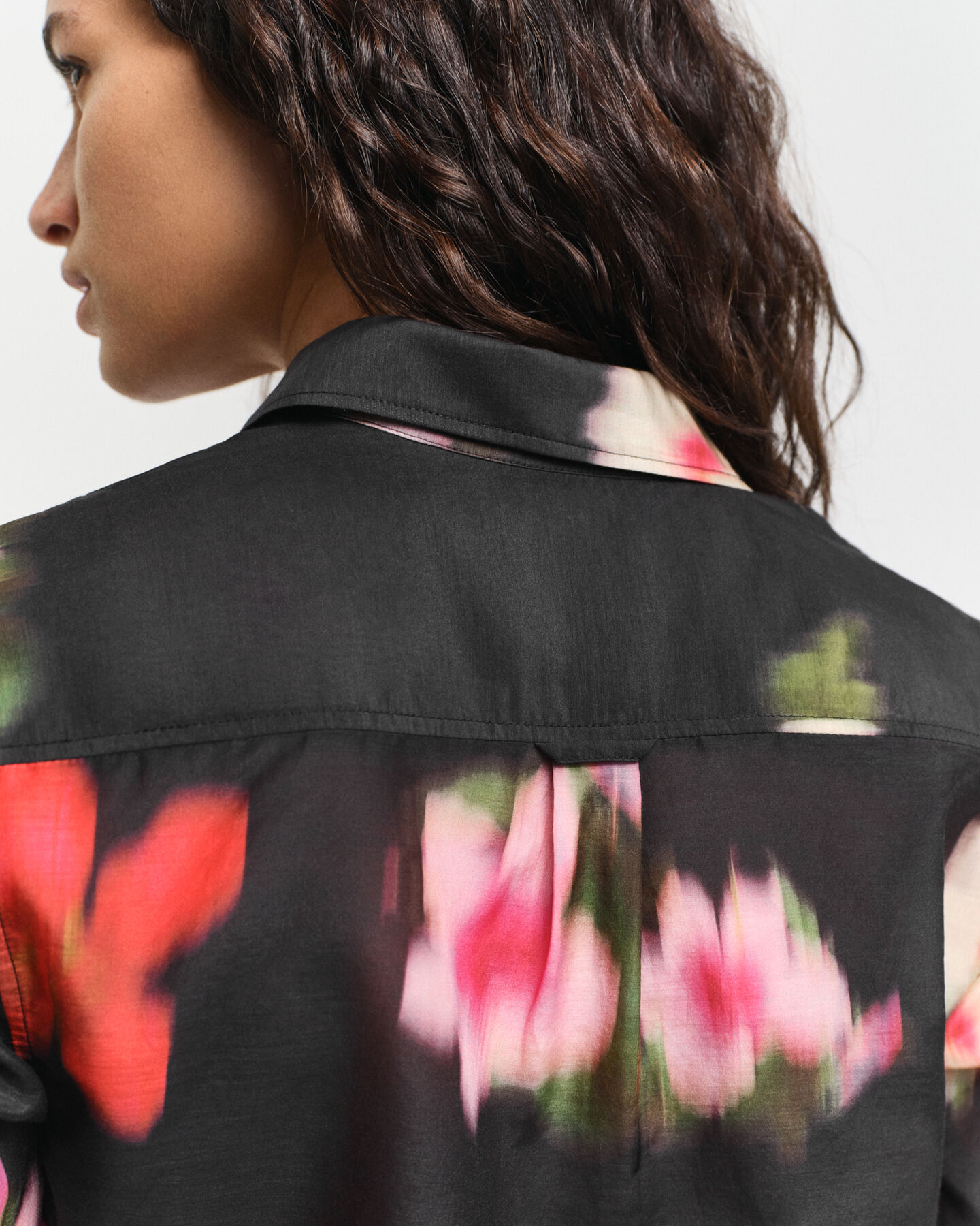 Regular Fit overhemd van katoen en zijde met bloemen