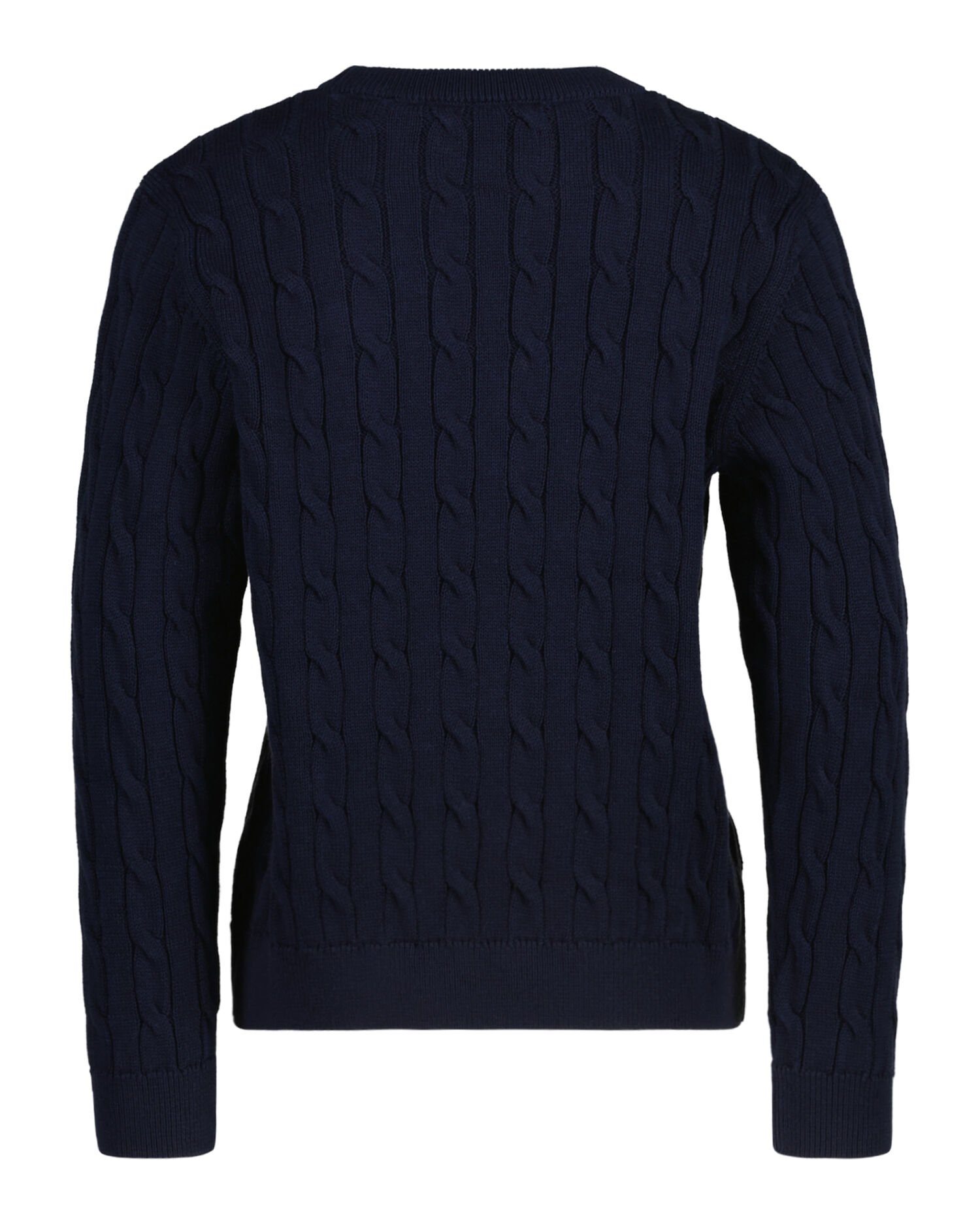 Kids Shield katoenen gebreide kabeltrui met ronde hals