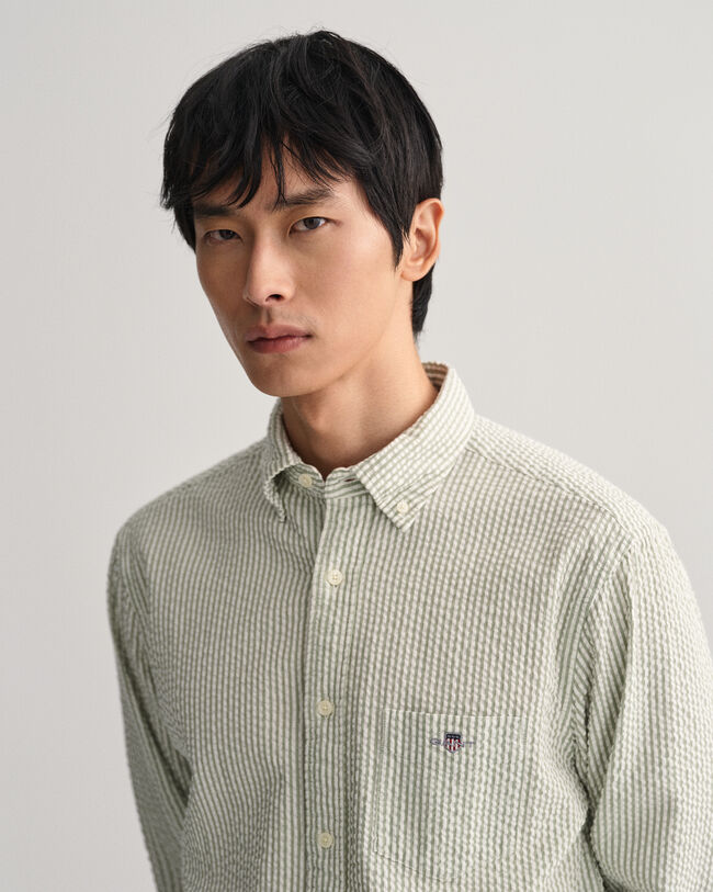 Regular Fit Seersucker overhemd