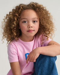 Girls GANT jersey top met korte mouwen en print