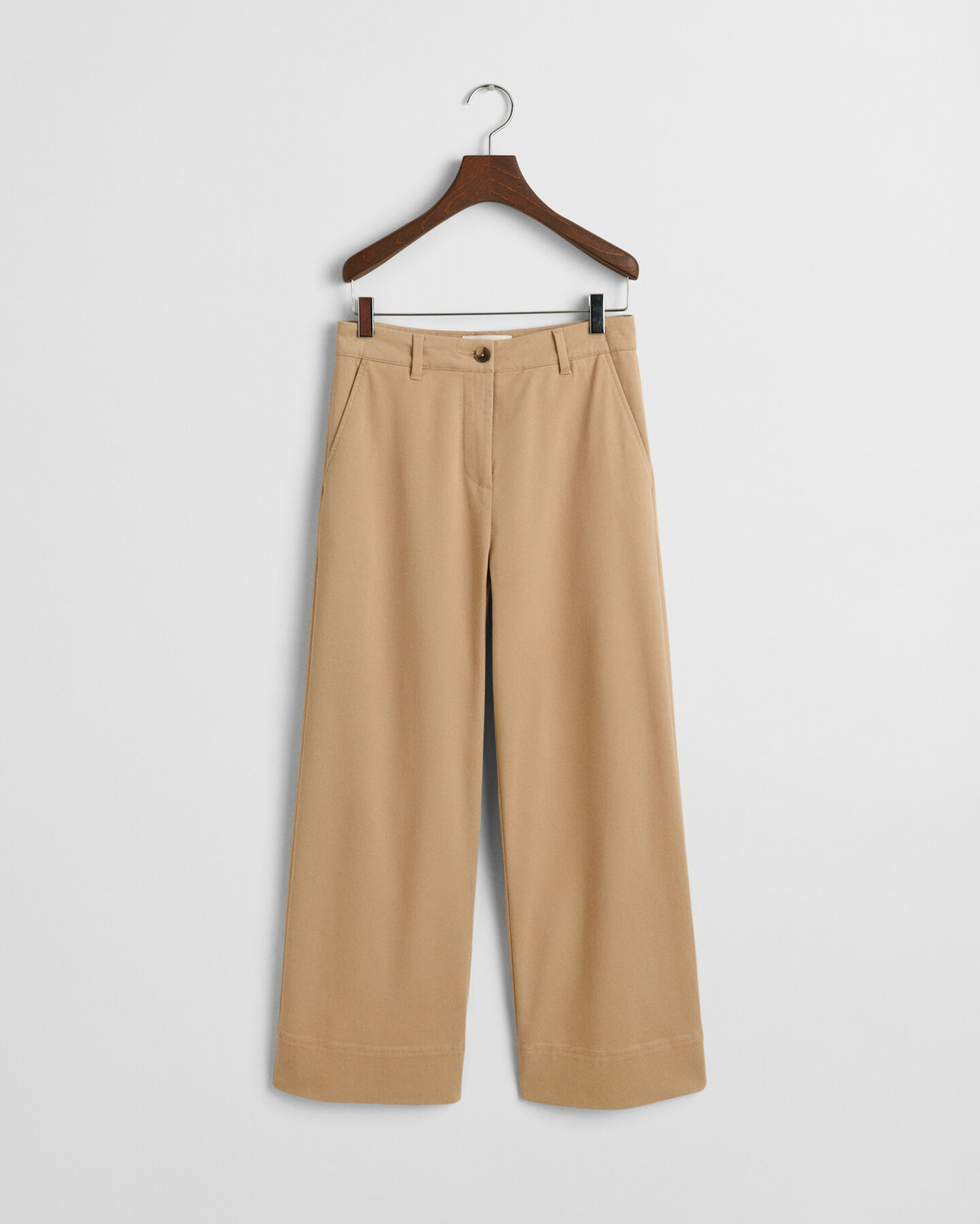 Cropped katoenen broek met wijde pijpen